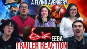 EEGA TRAILER REACTION! | SS Rajamouli | MaJeliv Indian Reactions | a flying avenger? Okay.
