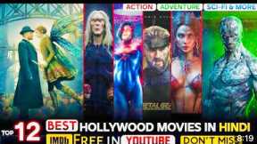 Top 12 Adventure And Action Hollywood Movies On YouTube in Hindi| New Movies Hindi #hollywoodmovies