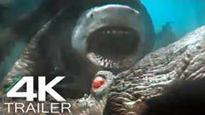 THE MEG 2 - Kraken vs Megalodon Fight Scene (2023) Jason Statham | New Shark Movie Trailers 4K